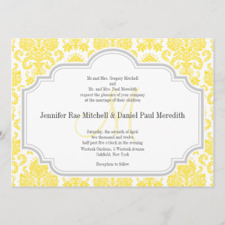 Invitaciones a la boda de la Damasco Amarilla del
