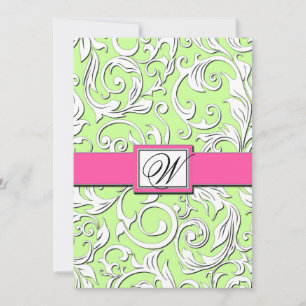 Invitaciones a la boda de la Damasco verde calient