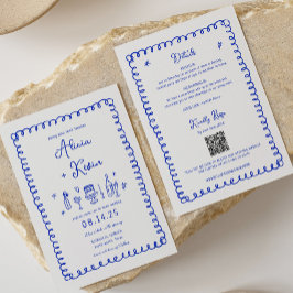 Invitaciones a la boda de la diversión azul de man