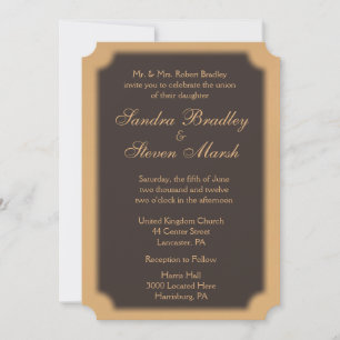 Invitaciones a la boda de la elegancia del chocola