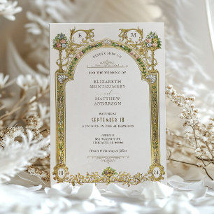 Invitaciones a la boda de la elegancia real victor
