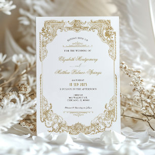 Invitaciones a la boda de la elegancia real victor