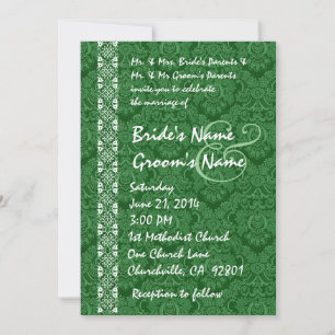 Invitaciones a la boda de la encaje verde Kelly