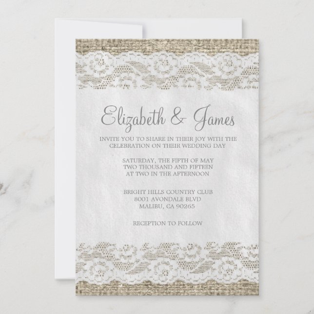 Invitaciones a la boda de la encía rusa gris (Anverso)