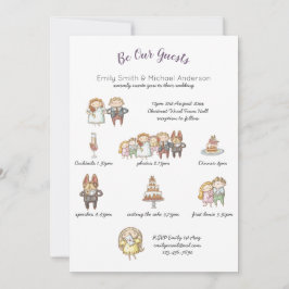 Invitaciones a la boda de la escala de tiempo anim