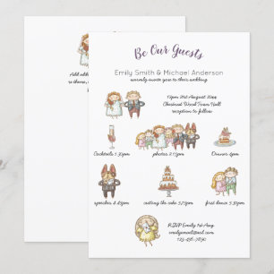 Invitaciones a la boda de la escala de tiempo anim