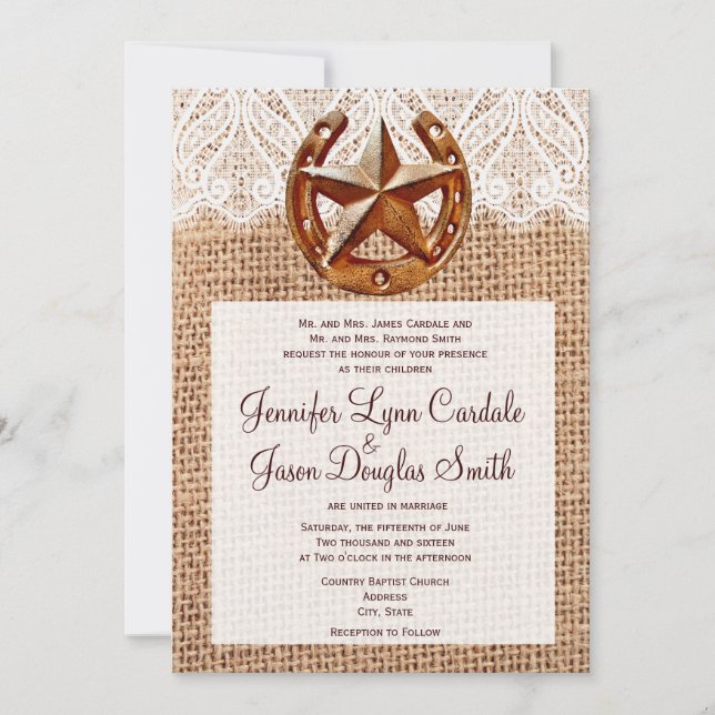 Invitaciones a la boda de la Estrella Rústica del  (Anverso)