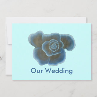 Invitaciones a la boda de la flor de rosa azul