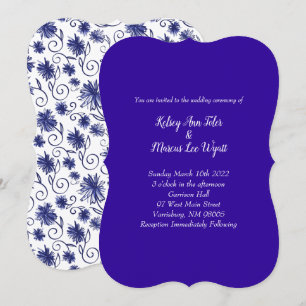 Invitaciones a la boda de la flor Royal Blue Aster