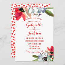 Invitaciones a la boda de la floral de la amapola 