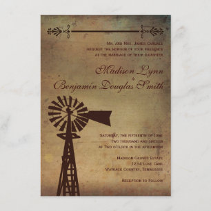 Invitaciones a la boda de la granja de Windmill ru