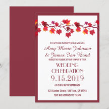 Invitaciones a la boda de la hoja de otoño en Borg