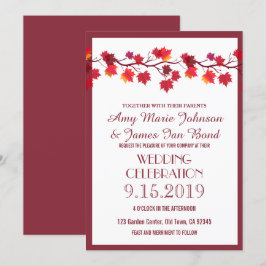 Invitaciones a la boda de la hoja de otoño en Borg