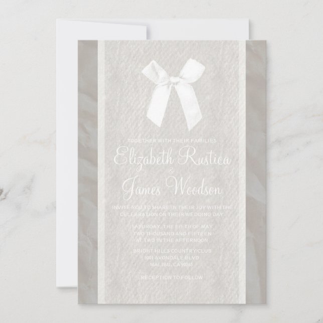 Invitaciones a la boda de la invención blanca y la (Anverso)