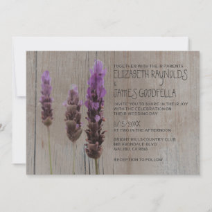 Invitaciones a la boda de la Lavanda Rústica