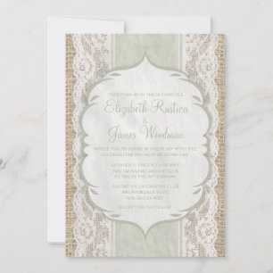 Invitaciones a la boda de la liga de lino marfil