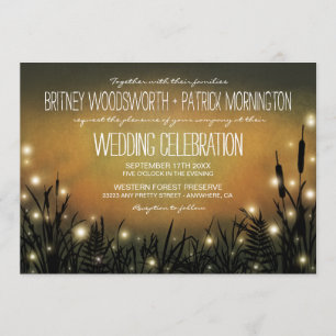 Invitaciones a la boda de la luciérnaga forestal e