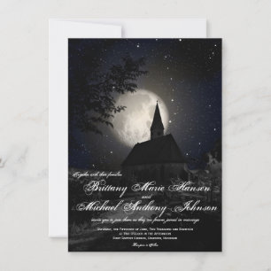 Invitaciones a la boda de la luna llena de la igle