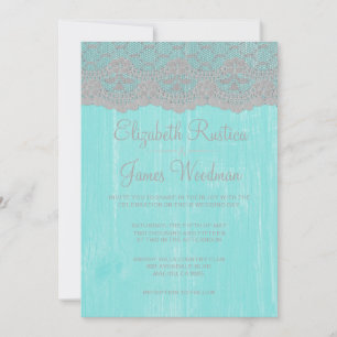 Invitaciones a la boda de la madera rústica Verde 