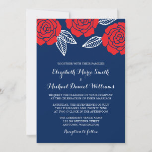 Invitaciones a la boda de la Marina Azul y Rosa Ro