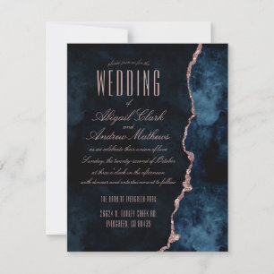 Invitaciones a la boda de la Marina Blue & Rosa Go