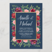 Invitaciones a la boda de la Marina Rubor de oro r