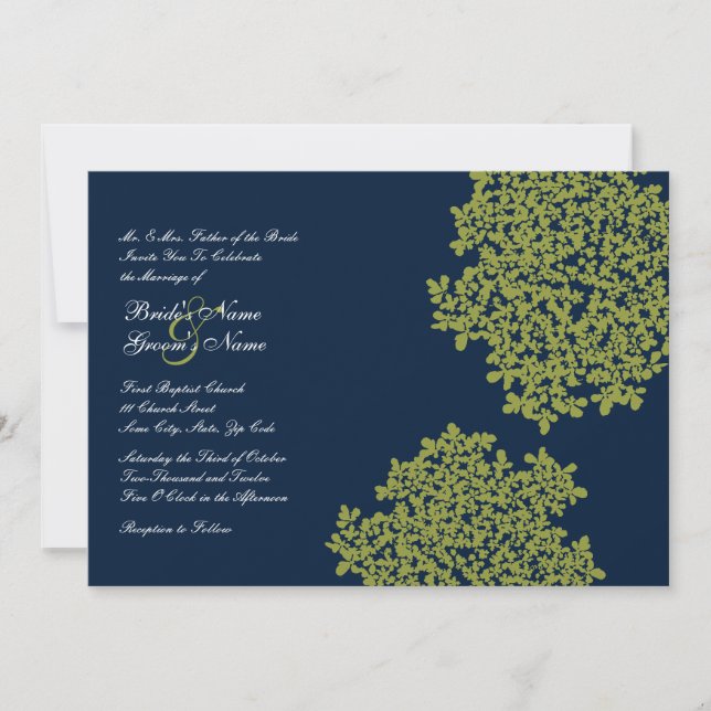 Invitaciones a la boda de la Marina y la floral de (Anverso)