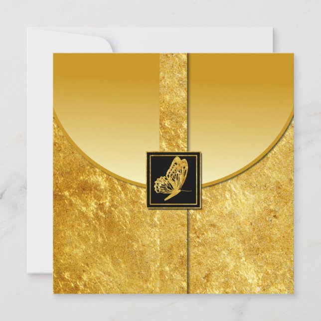 Invitaciones a la boda de la mariposa dorada (Anverso)