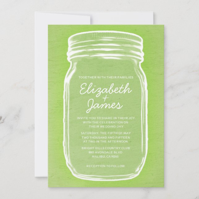 Invitaciones a la boda de la mascota verde limón (Anverso)