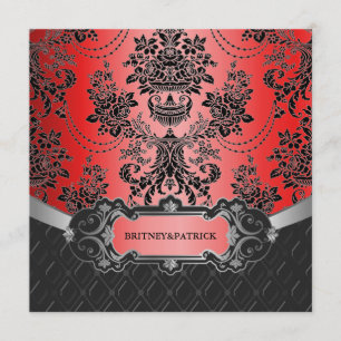 Invitaciones a la boda de la mecha en rojo y negro