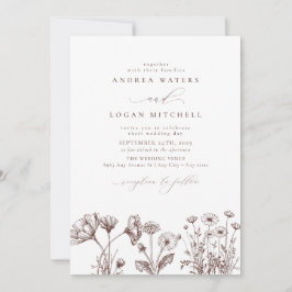 Invitaciones a la boda de la Moda del Boho de Flor