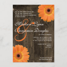 Invitaciones a la boda de la Naranja Daisy Barn Wo