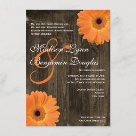 Invitaciones a la boda de la Naranja Daisy Barn Wo