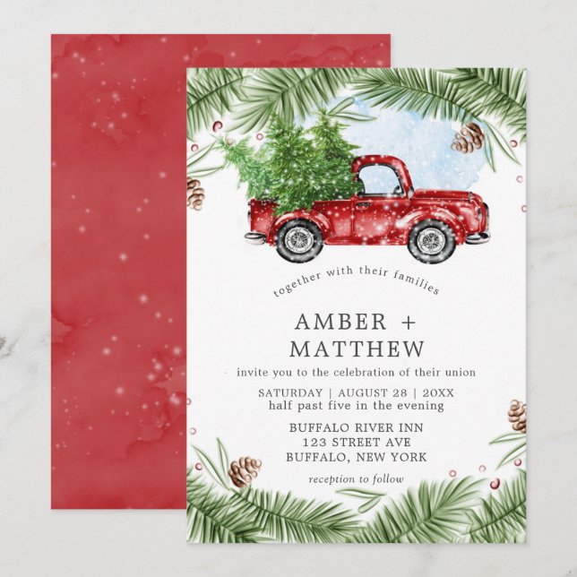 Invitaciones a la boda de la nieve del Viejo Camió (Anverso / Reverso)