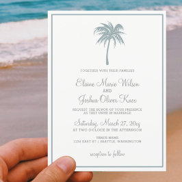 Invitaciones a la boda de la palma tropical azul t