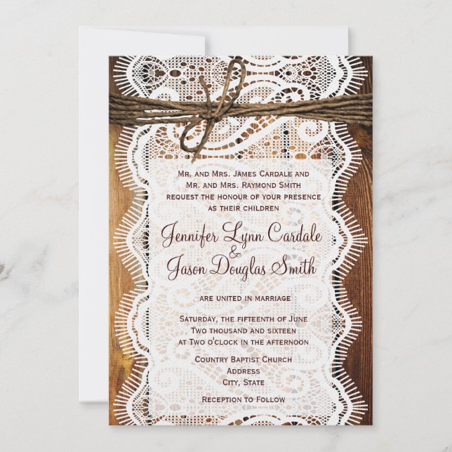 Invitaciones a la boda de la pareja Country Barn W (Anverso)