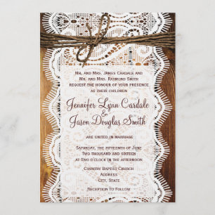 Invitaciones a la boda de la pareja Country Barn W