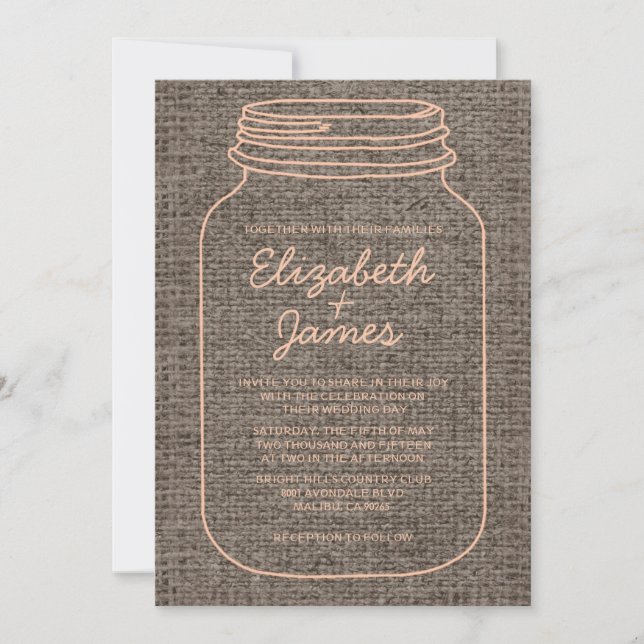 Invitaciones a la boda de la pareja de corales (Anverso)