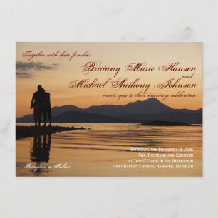 Invitaciones a la boda de la pareja de silueta de