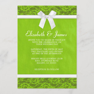 Invitaciones a la boda de la pareja Lime Green Cou