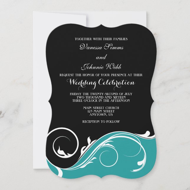 Invitaciones a la boda de la paréntesis de zarande (Anverso)