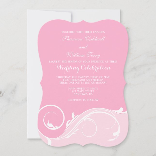 Invitaciones a la boda de la paréntesis de zigzag  (Anverso)