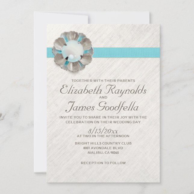 Invitaciones a la boda de la perla antigua (Anverso)