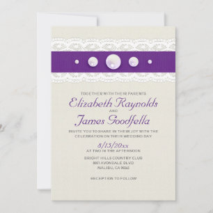 Invitaciones a la Boda de la Perla y el Encaje Vin