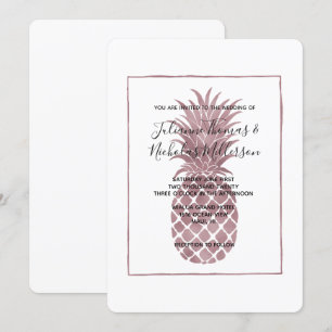 Invitaciones a la boda de la piña de oro Rosa