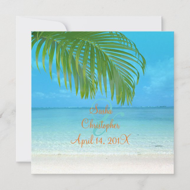 Invitaciones a la boda de la playa de PixDezines (Anverso)