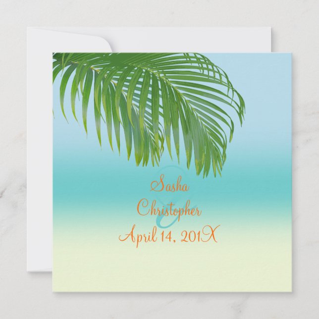 Invitaciones a la boda de la playa de PixDezines (Anverso)
