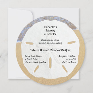 Invitaciones a la boda de la playa del Dólar de ar