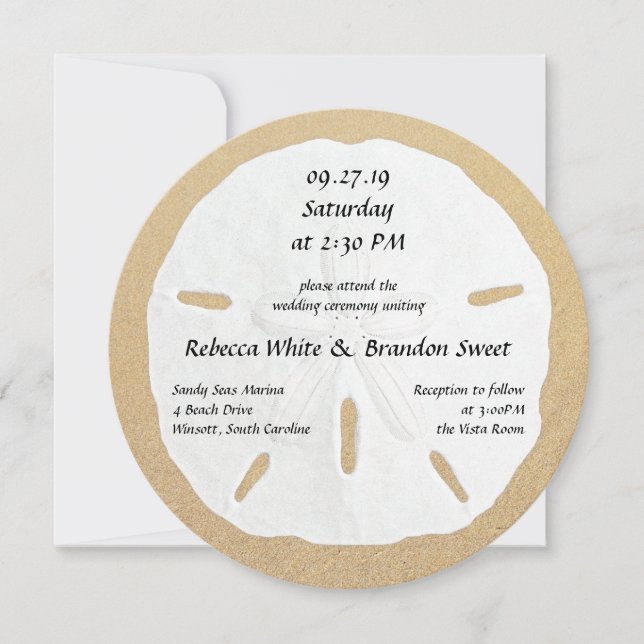 Invitaciones a la boda de la playa del Dólar de ar (Anverso)