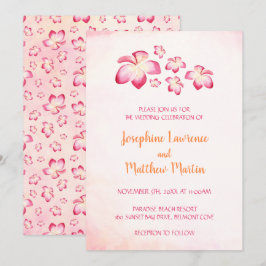Invitaciones a la boda de la Plumeria del atardece